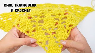 🌈Como Tejer Chal a Crochet PASO A PASO Crochet Shawl Scarf❤ [upl. by Notlem]