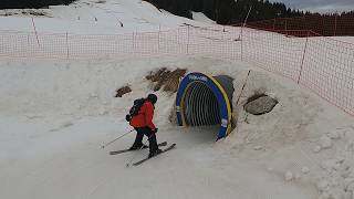 WHAT HAPPENS NEXT Fun LOurs Des Pres slope  MEGEVE ski resort  Feb 2024 [upl. by Anairb]