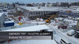 Dworzec PKP  Olsztyn Główny  Budowa  08122023 4K 60Fps Dji Mini 3 Pro [upl. by Anyotal12]