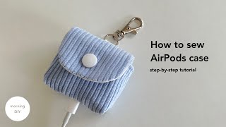 DIY AirPods case tutorial  How to make AirPods pouch [upl. by Lorie]