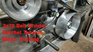 2x72 Ratchet tension Belt Grinder with motor tracking CRAZY DESIGN 1 of a kind [upl. by Cosenza428]