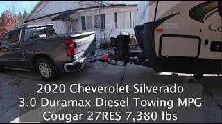 2020 Silverado 1500 Duramax Diesel Towing MPG [upl. by Nnanerak467]