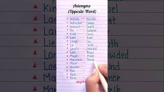 Antonyms  Opposite Word🔥📖english grammar education learning [upl. by Screens313]