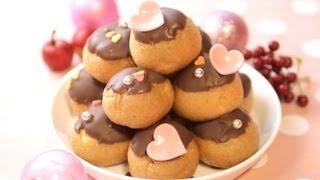 【スイーツレシピ】チョコがけプロフィットロール Chocolate cliff profiterole [upl. by Enoitna]