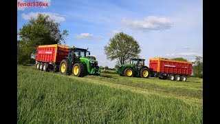 2x John Deere 8R amp Schuitemaker rapide 780  Egide London à lautochargage [upl. by Noli]