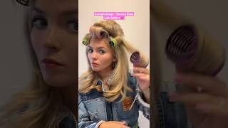 My signature roller pattern for curtain bangs Sabrina Carpenter Style and bouncy curledin ends 😍 [upl. by Kasper568]