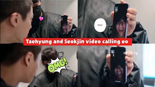 TaejinJinV Taehyung and Seokjin video calling eo 🤩 [upl. by Llerret]