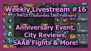 Forge of Empires Weekly Livestream 16  Anniversary Event City Reviews SAAB Fight amp Beta [upl. by Goulet199]