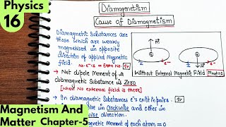 16 Diamagnetism Cause of Diamagnetism magnetism and matter class 12 Physics Cbse physics neet [upl. by Willi]