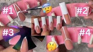 How to do French Tip Nails with gel polish 4 EASY WAYS beginner friendly in depth tutorial [upl. by Newman]