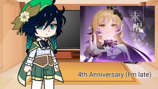 Anemo boys react to the 4th Anniversary Im late [upl. by Brodeur895]