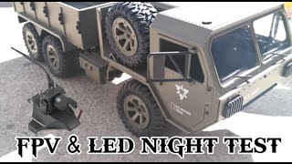 FY004 OSHKOSH HEMTT 116 RC US MILITARY 6X6 TRUCK LED LIGHT amp FPV NIGHT TEST [upl. by Bernarr873]