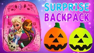 FROZEN SURPRISE BACKPACK  Barbie Monster High Lego Zelfs Princess Play Doh Egg MLP [upl. by Eiram411]