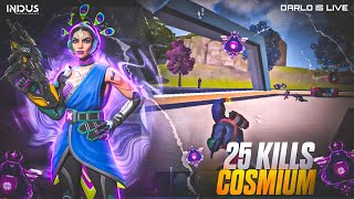 25 KILLS COSMIUM CLUTCH 🤯 INSANE Victory in INDUS BATTLE ROYAL  DARLO IS LIVE [upl. by Menendez446]