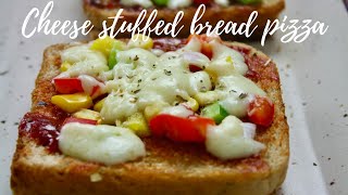 ब्रेड पिज़्ज़ा  Cheese stuffed Bread Pizza Sandwich Recipe  2 minutes recipe Pratskitchen [upl. by Epilif949]