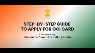 StepbyStep Guide to apply for OCI Card By Consulate General of India Atlanta [upl. by Airom974]