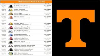 TENNESSEE VOLS 2022 COLLEGE FOOTBALL SCHEDULE PREVIEW [upl. by Ettenom277]