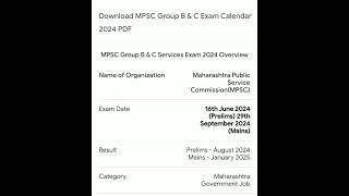 mpsc exam date 2024 [upl. by Niarda527]