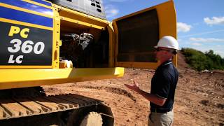 Komatsu PC360LC11 hydraulic excavator  preoperation inspection [upl. by Vivl]