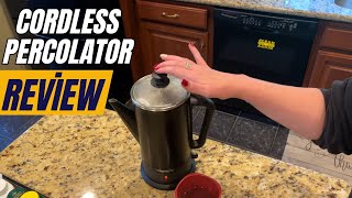 Presto 12Cup Cordless Coffee Percolator Review ☕  Stainless Steel amp Modern Design [upl. by Ennahgem94]