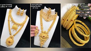 1gm Gold Jewellery designs with Prices Part10 for wholesale price [upl. by Havstad11]