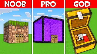 Minecraft Battle BLOCK HOUSE BUILD CHALLENGE  NOOB vs PRO vs HACKER vs GOD in Minecraft [upl. by Idzik]