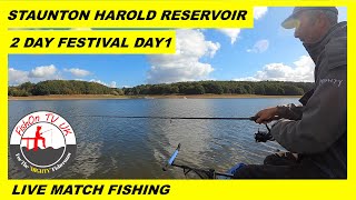 LIVE MATCH FISHING  STAUNTON HAROLD RESERVOIR 2 DAY FESTIVAL OF FISHING  DAY 1 [upl. by Ogaitnas]