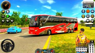 346 auto bus coach driving in city simulator gameplay  android bus game [upl. by Eelrak]