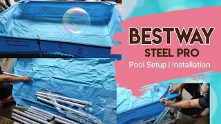 BESTWAY STEEL PRO POOL INSTALLATION  How to assemble bestway pool [upl. by Lytle]