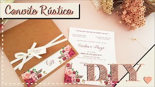 Como fazer Convite de Casamento Rústico DIY  Faça você mesmo  Tutoriais casamento [upl. by Cantlon]