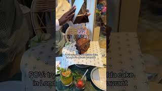 Trying viral Matilda cake in London london cake desserts sweets [upl. by Draned]