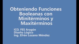 Diseño Lógico 001 Minitérminos y Maxitérminos [upl. by Efron]