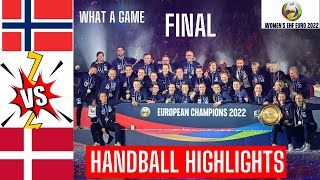 Denmark Vs Norway handball Highlights Final Womens EURO 2022 [upl. by Thalassa]