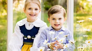 Estelle von Schweden  In Tracht durchs hohe Gras Mit Oscar entdeckt sie den Schlossgarten [upl. by Enos351]