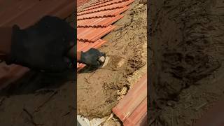 Mud Grass Roof Laying Process in China [upl. by Nnahgem]