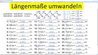 Längenmaße umwandeln Übungsbeispiele 30 Stück [upl. by Markowitz]