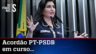 PT se aproxima de caciques do PSDB para rifar candidatura de Simone Tebet [upl. by Ergener985]