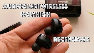 Recensione auricolari wireless HolyHigh con BT 50 controllo del volume e suono top [upl. by Gervais]