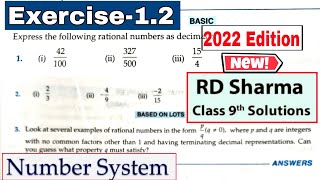 RD Sharma Class 9 Solutions Chapter 1 Number System Ex 12 Q1 to Q3 From Latest Edition Book 2022 [upl. by Rice]