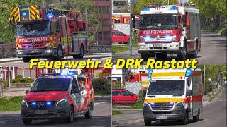 PRIVATER RAUCHMELDER Einsatzfahrten Freiwillige Feuerwehr Rastatt  DRK  RTWNEFLFDLAK [upl. by Kenney]