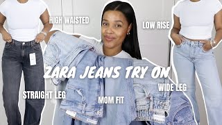 MASSIVE ZARA DENIM JEANS HAUL  TRY ON  SIZE UK 14  2023  Oriana White [upl. by Nabois202]