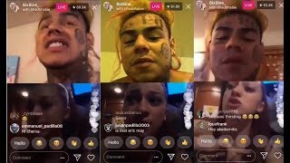 6ix9ine Pulls up on Bhad Bhabie on Instagram Live to Confront her about Trippie Redd piping her down [upl. by Higgs]