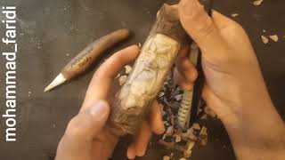 Wood carving with a knife for beginners and making a wood spirit character woodcarving woodspirit [upl. by Jacynth556]