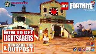 LEGO Fortnite  FULL GUIDE How to get LIGHTSABERS and upgrade the Rebel Outpost [upl. by Soiritos]