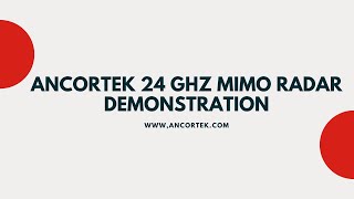 2020 Radarcon Ancortek SDR KIT 2400T2R4 MIMO Radar Demonstration [upl. by Aicinad726]