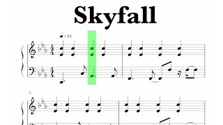 Adele  Skyfall Sheet Music [upl. by Aridatha]