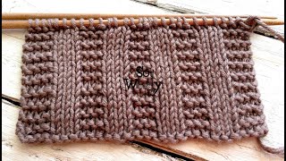 Garter stitch Rib A super easy tworow repeat knitting pattern great for beginners  So Woolly [upl. by Nioe]