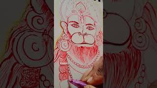 Workcourtagesheetballpenartpencilartjaishreeramloardhanumanji meditation purity [upl. by Salesin]