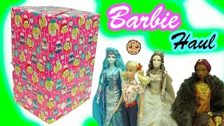 Giant Box of Fantasy Gold Label Collector Barbie Dolls Haul Video  Cookieswirlc [upl. by Eissej]