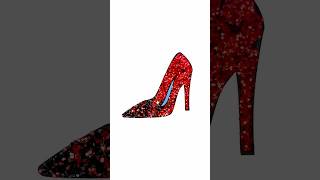 DIY Glitter Black Red high Heels girl’s shoes for kids kids glitter kidsart [upl. by Kcirdnekal]